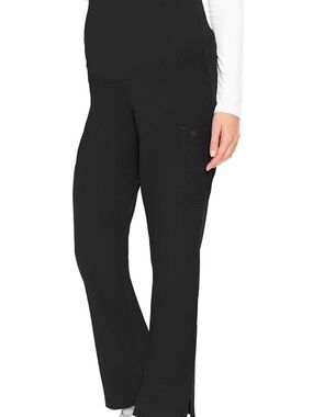 Med Couture Maternity Scrub Pants XS Black Stretch Straight Leg Nurse Workwear
